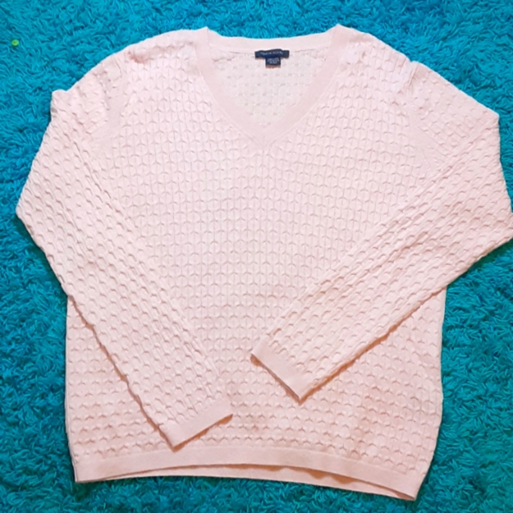 Pink Tommy Hilfiger v-neck sweather